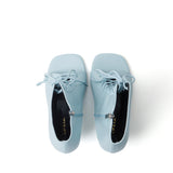 Square Lace-Up Open Toe Heel(Blue)