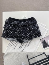 ドティナラッフルドットミニパンツスカート (Black)