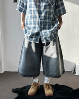 Conti Linen Check Oversized Boxy Shirt 3color
