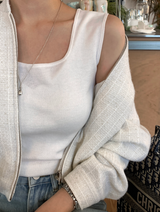 Kes Square Neck Wool Sleeveless Knit / 5 colors