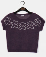 Lette Flower Layered Short-Sleeved Knitwear