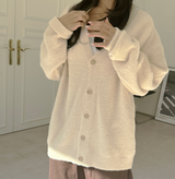 (UNISEX) シュガーパウダーオーバーサイズ5ボタンアンゴラカーディガン - NEW 2 COLOR