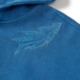 Garment dyed button hoodie / Pigment blue