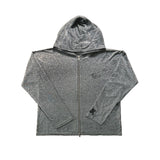 LOVE ME Sleeve Hoodie Zipup GREY
