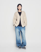 24FW Vネックソリッドカーディガン ベージュ