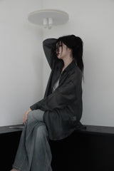 see-through overfit twinkle shirt (4color)