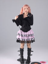 EVIL TOOTH striped symphony note element old-fashioned Luo sense puffy skirt