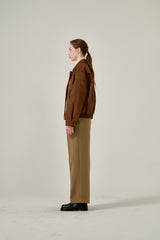 Semi wide pants (Beige)