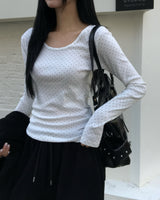 [BELLIDE MADE] Cookie, stripe finger hole T-shirt