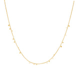 ミニディスクドロップストッキング 14k ゴールドメッキ + 925シルバーネックレス N063-02G