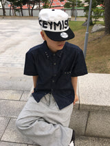 クロップド リベット デニム ショートスリーブ シャツ (2c)