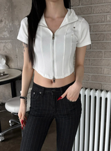 Chic stud half zip up(4color)