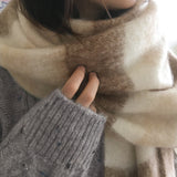 サンドカシミアストライプマフラー