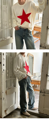 [S-XL] Light blue half banding denim pants