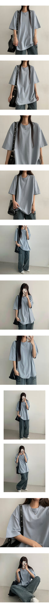 [A breathable fabric!] T-shirt with cool radish overfit short sleeves