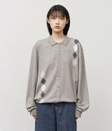 Peace Argyle Collar Cardigan
