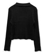 ゴシッククロス刺繍ニットジップアップ_ブラック
