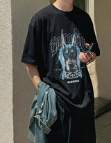 [A-T0122] ドーベルマンオーバー半袖Tシャツ (2色)