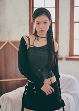 TINA BUCKLE CARGO SKIRT black