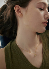 [925 silver] Deux.silver.137 / フルハートピアス (10mm)(ゴールド)