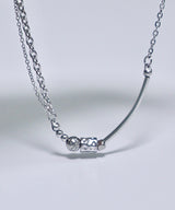 Surgical steel layered chain pendant necklace