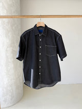 Parallel denim short sleeve shirt