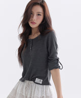 ANGORA CANVAS HENLEY WAFFLE T-SHIRT_TT6S214CH