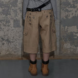 CROSS POCKET BERMUDA PANTS (BEIGE) F25ZD975