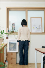 Layered frill T-shirt / Peach