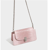 Luxury Croc-Embossed Mini Square Bag Chain Handle Crossbody Shoulder Bag