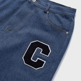 Navy C Patch Medium Blue Denim Shorts [For men]