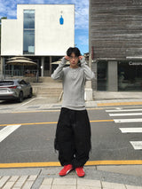 Overlock Henley Neck Knit Long Sleeve 4C