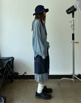 non fade denim bermuda pants
