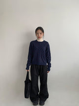 Yuhri Dot Round Knit Cardigan