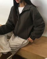 Little Hooded Check Windbreaker