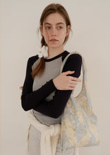 Lace Flower Shoulder Bag_Beige