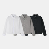 Japanese Clean Fit Refreshing Textured Solid Light Shirt