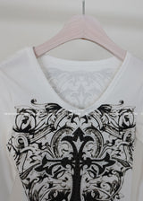 クロムクロスVネック長袖Tシャツ