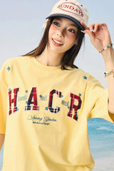 スターグリッドパッチワークカップルTシャツ