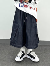  natural denim bermuda pants