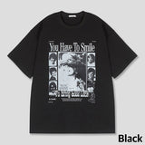 ハッピーピクチャープリンティング半袖Tシャツ