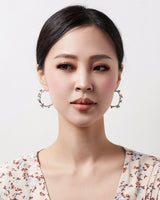 Garden Medium Hoop Earrings Silver
