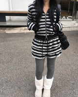 Stripe hood jumper (기모)