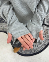 Tove Waffle Henley Neck Long Sleeve Tee