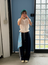 pintuck wide track pants 