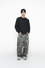 25SS DAMAGE WASHED WIDE CARGO PANTS CAMO