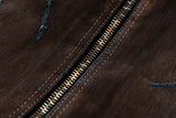 SIGNATURE FLOCKED DENIM WASHED DESTROYED TOTE MESSENGER BAG