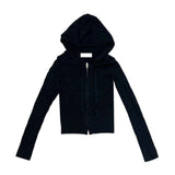 Tweedy knit zip up