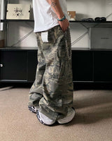 PT military cargo denim pants