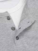 Henley Neck Layered Crop T-Shirt